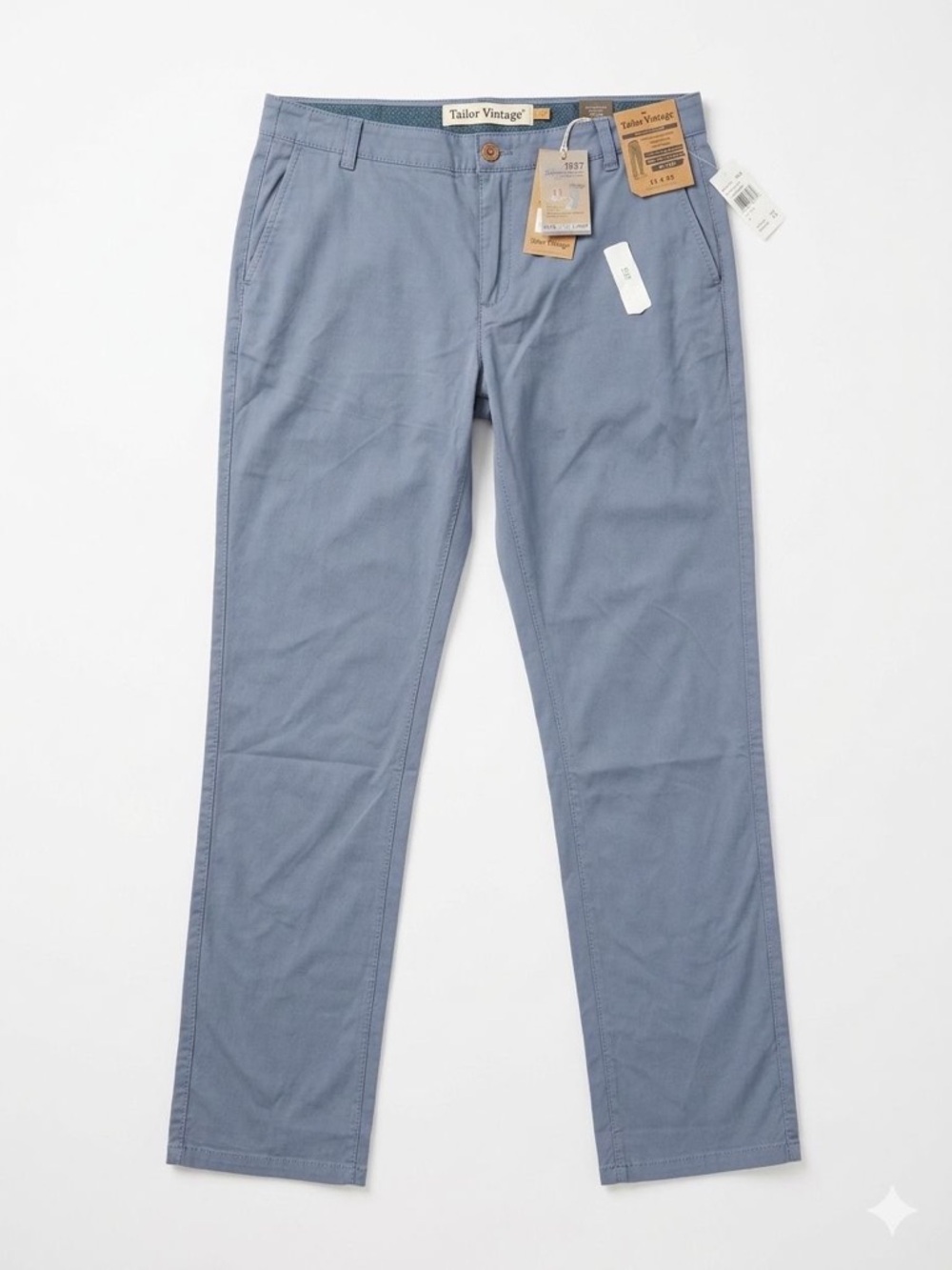 Tailor Vintage Men's Slate Blue Chinos 34-32